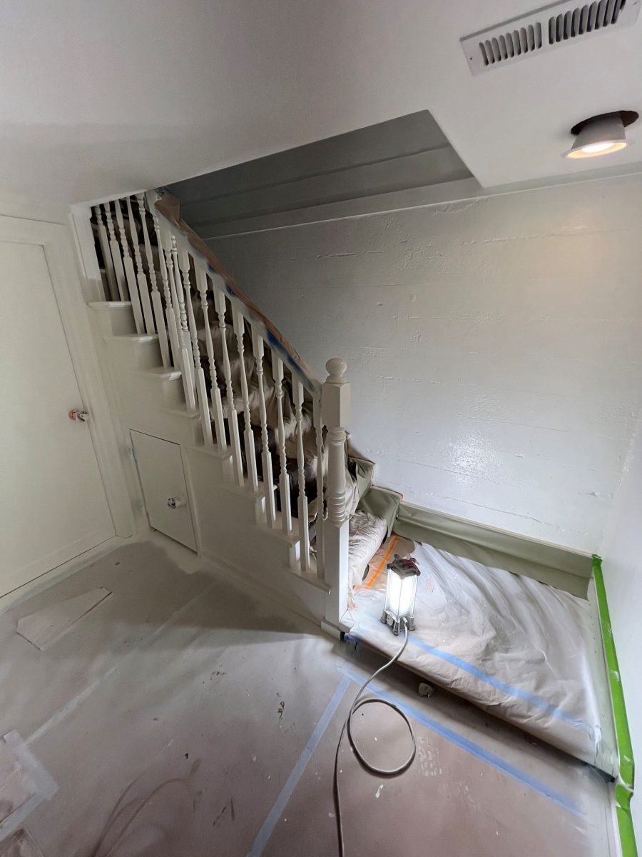 finished basement staircase during repaint Preview Image 5