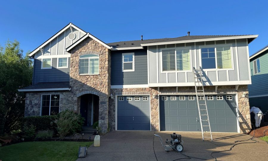 ladder leaning against front of home during repaint Preview Image 1