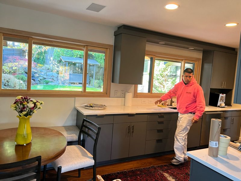 kitchen window trim before stain job Preview Image 4