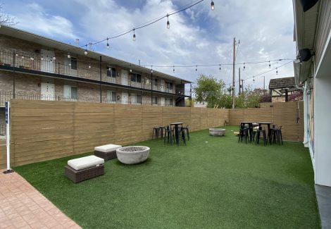 The Hut Exterior Commercial Fence Staining Project Provo, UT