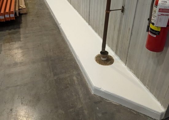 white painted rodent runs in warehouse