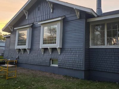 blue painted home exterior