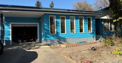 Blue Siding Paint Project