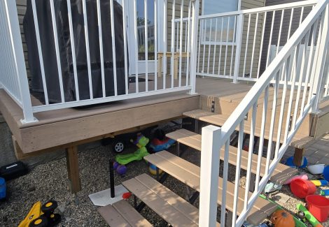 painted deck on back of house