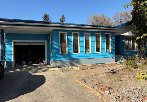 Blue Siding Paint Project