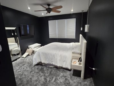 black painted bedroom