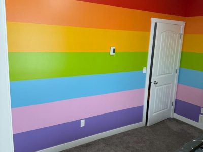 rainbow painted wall