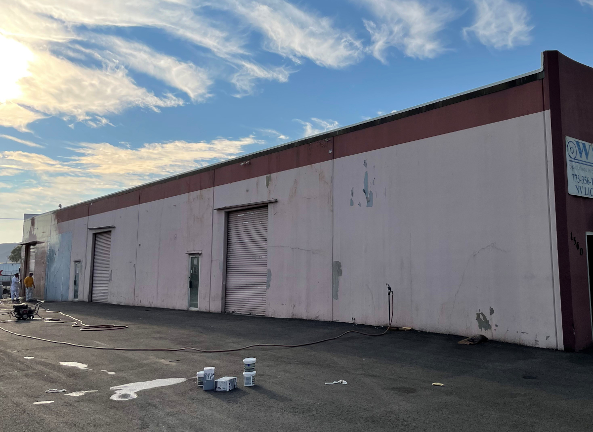 Commercial exterior repainting in Sparks, Nevada.