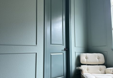 Amazing blue interior paint project.