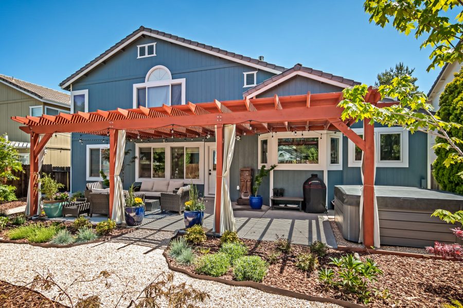 Pergola stained and house exterior repainted in Reno. Preview Image 3