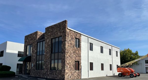 The front entrance to the building we painted in Sparks, NV.