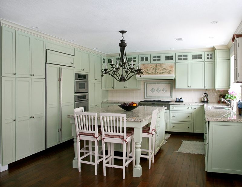 Country Kitchen Cabinets Painted Green