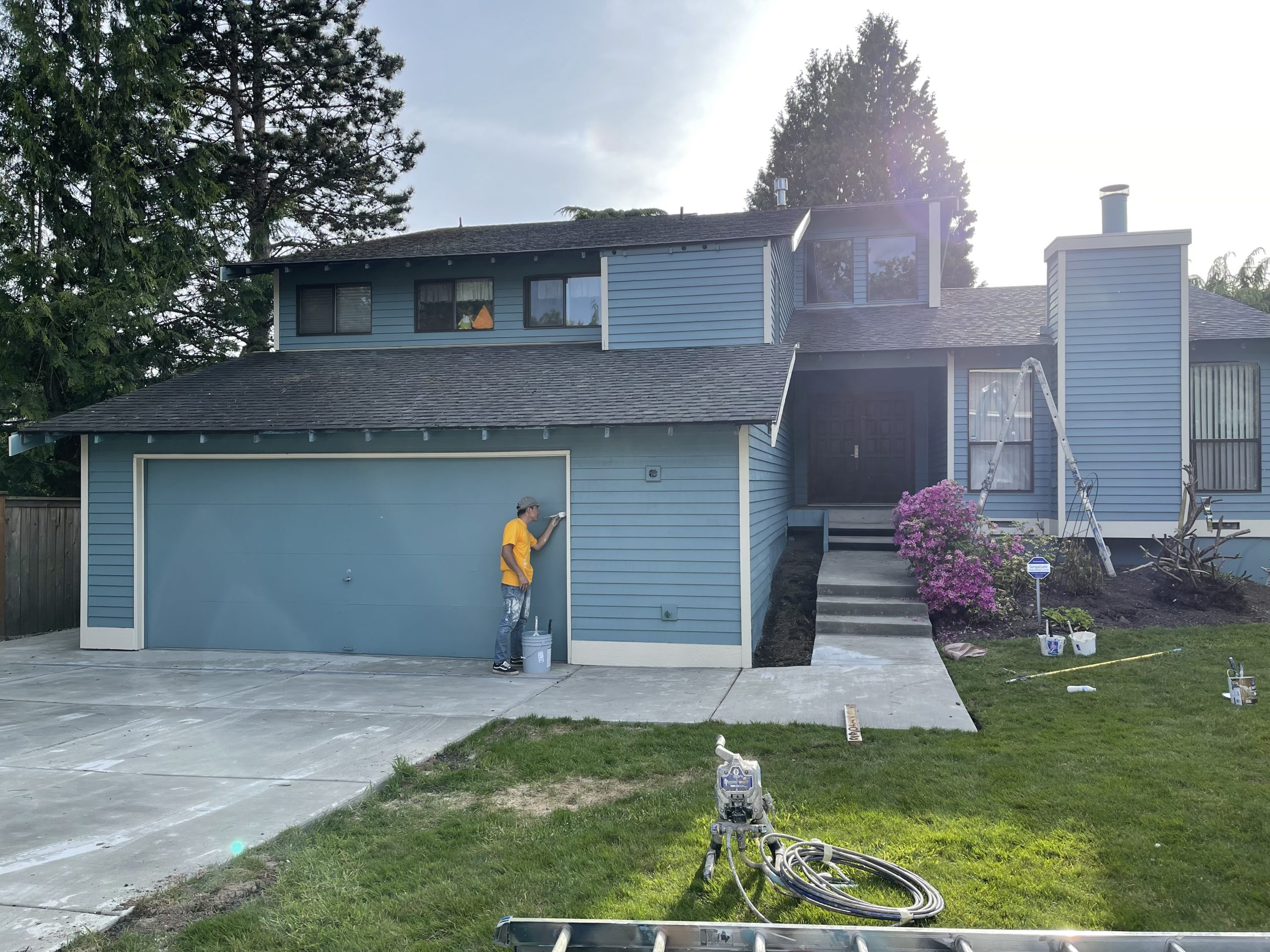 Final Result of Exterior Paint Change - yellow to green