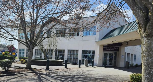 side of repainted medical building