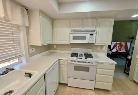 home kitchen with painted cabinets