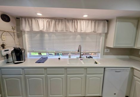 home kitchen with painted cabinets