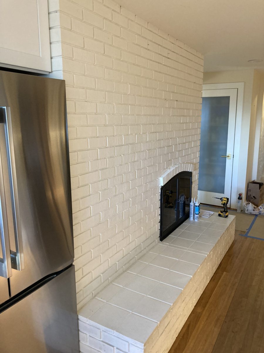 white painted brick fireplace Preview Image 8