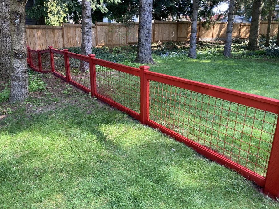 red painted fence Preview Image 4