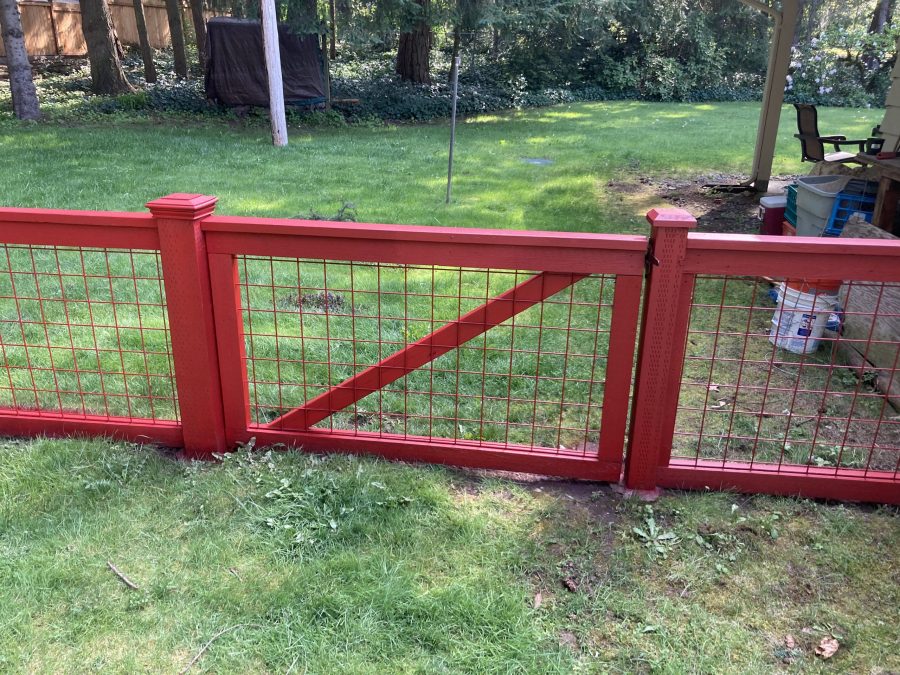 red painted fence Preview Image 3