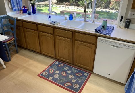home kitchen with stained wood cabinets