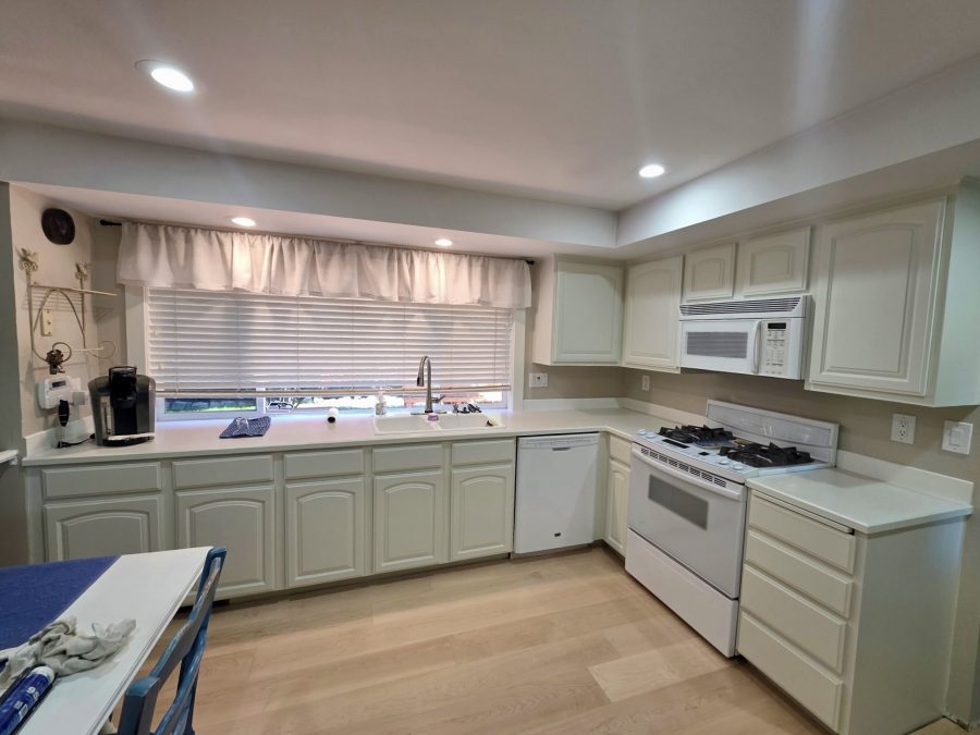 home kitchen with painted cabinets
