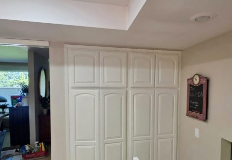 home kitchen with painted cabinets