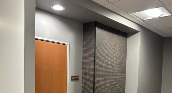 office hallway water fountain