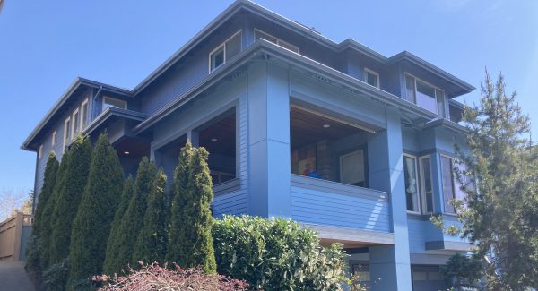 blue painted house exterior