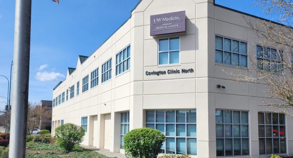 side of repainted medical building