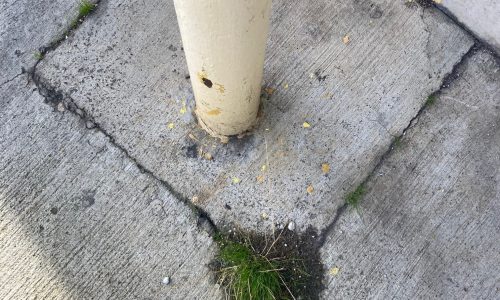 Before Exterior OSHA Yellow Posts