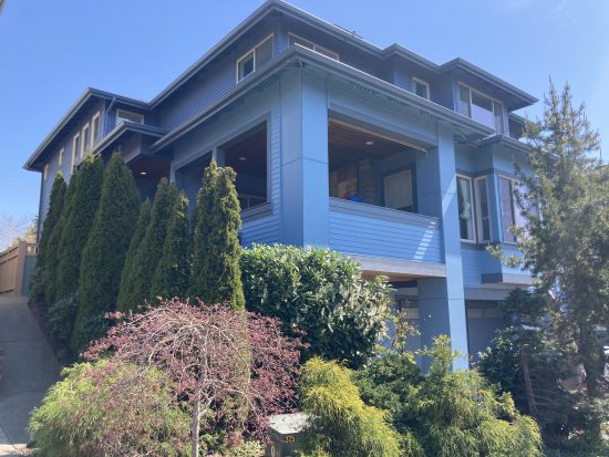 blue painted house exterior