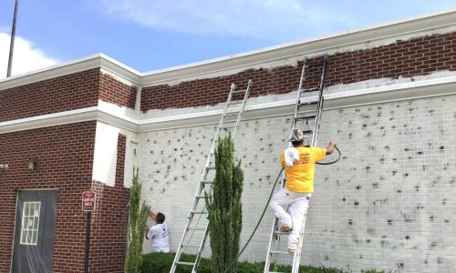 Exterior painting in progress