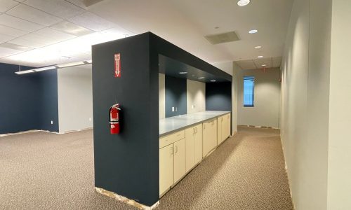 Accented Break Room Area with Black paint and a Coordinating Pattern of a Black and White Backdrop