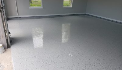 Garage Epoxy Floor Coating white granite
