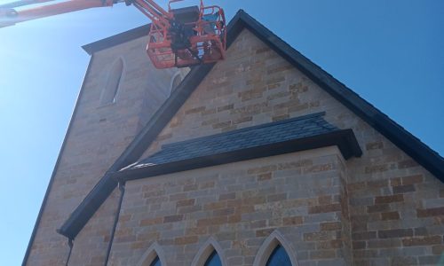 Boom Lift Required for Chapel Building