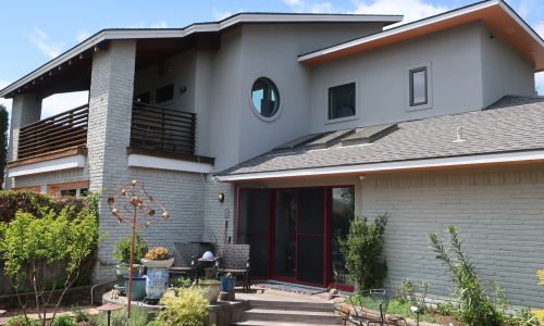 Painted Brick and Stained Wood