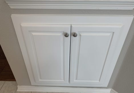 white painted cabinet