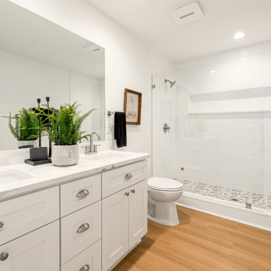 white bathroom cabinets