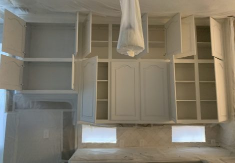 wall hung cabinets painted