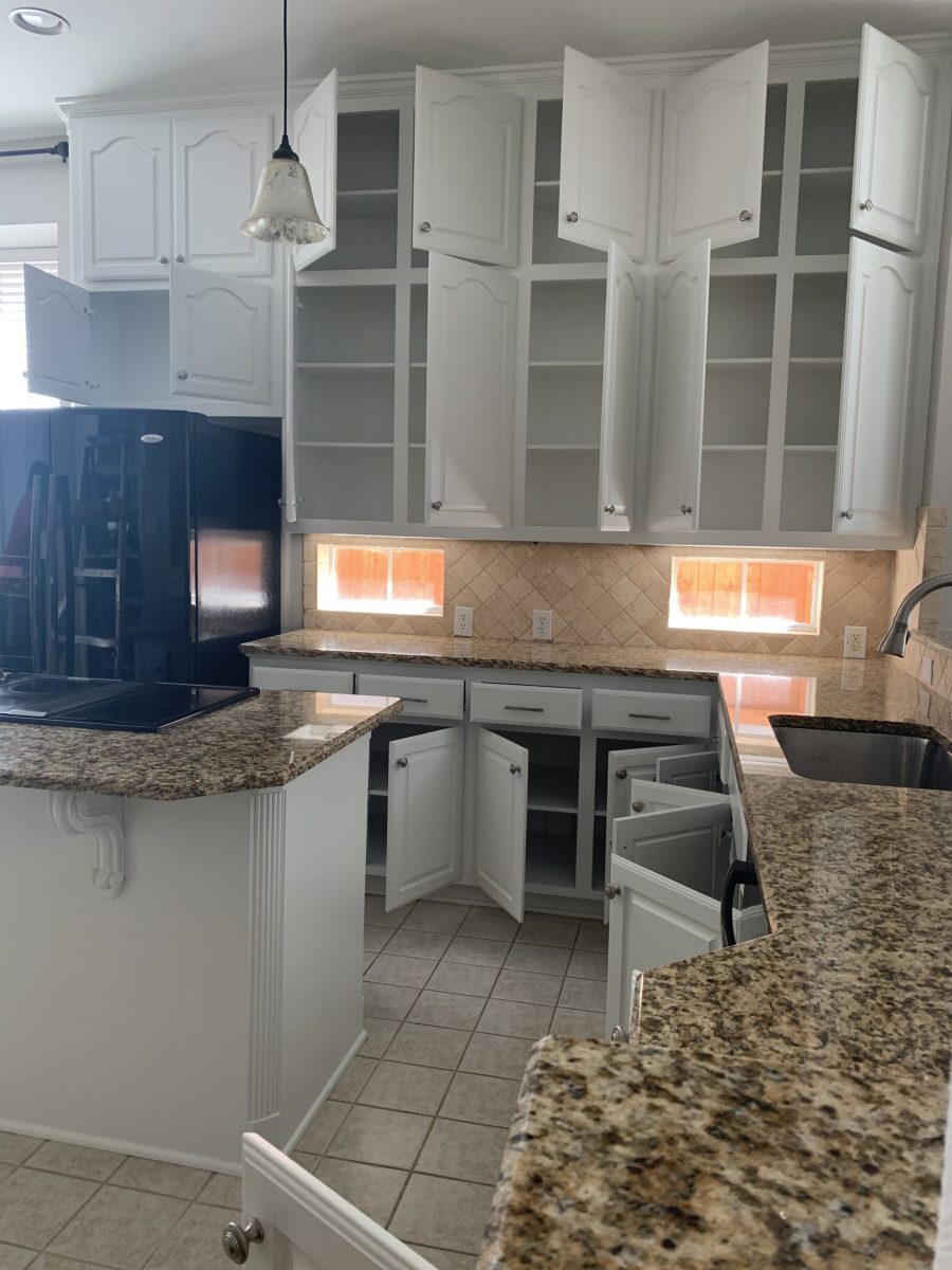 wide shot of painted kitchen cabinets Preview Image 4