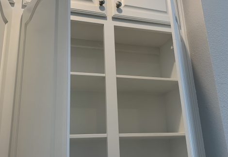 interior and exterior of cabinet painted