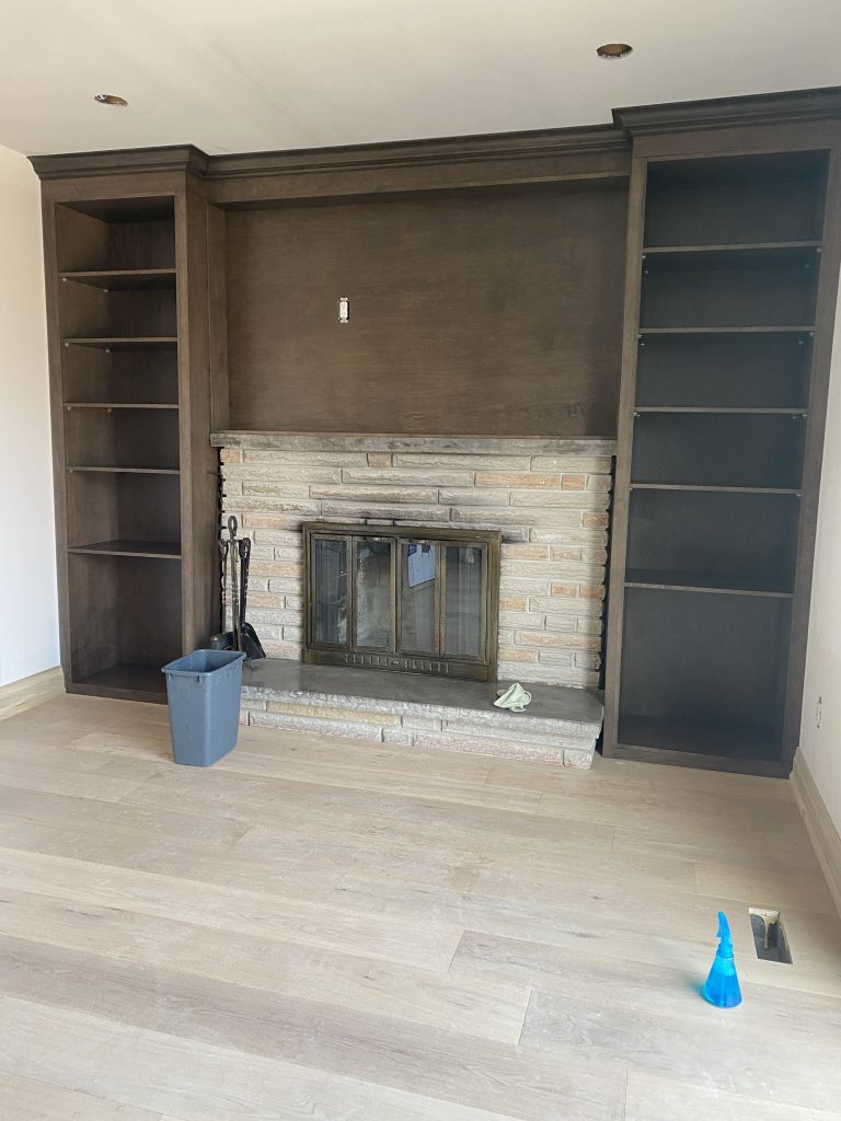 Residential Fireplace Brick Painting Before