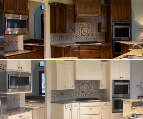 Kitchen Cabinet Painting Before & After