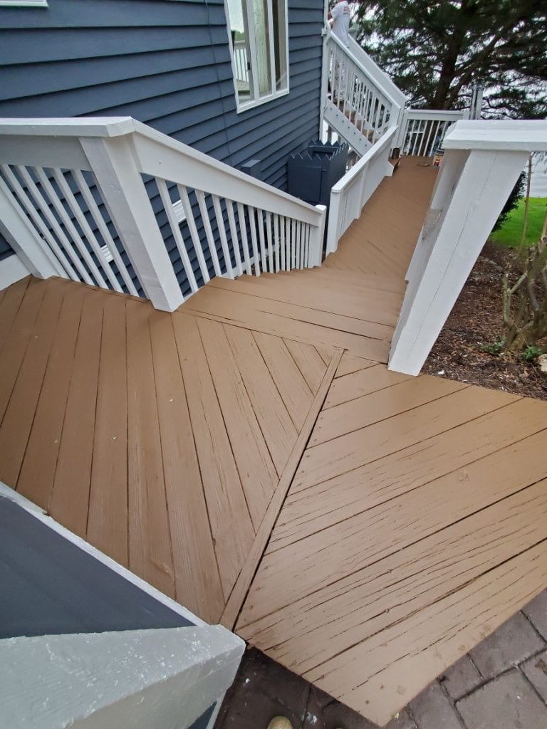 siding and railing after professional painting