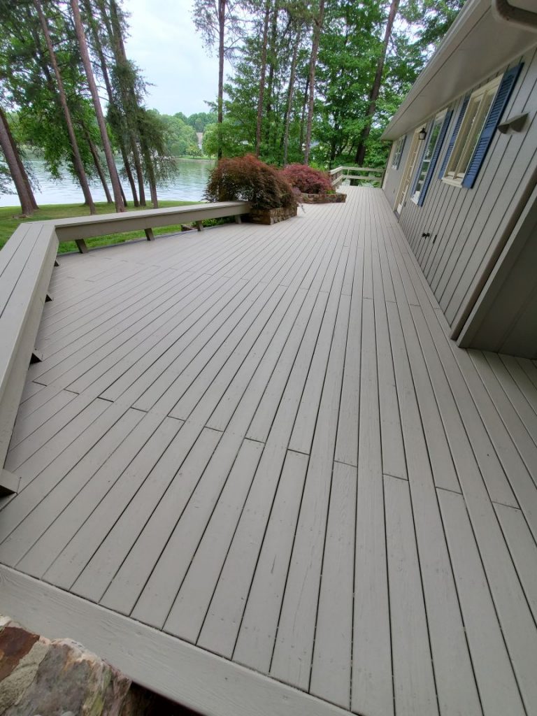 decking after professional washing and staining