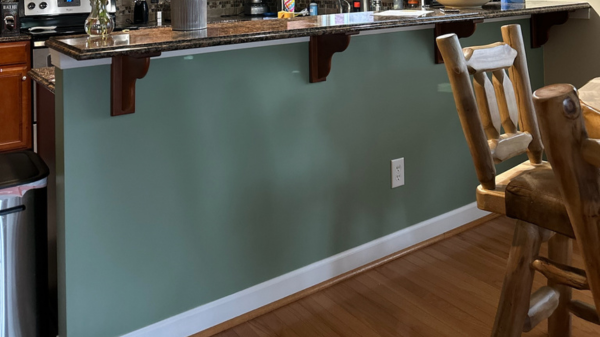 after painting of Roanoke kitchen island