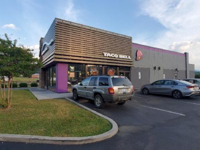 repainted exterior of a taco bell in roanoke va