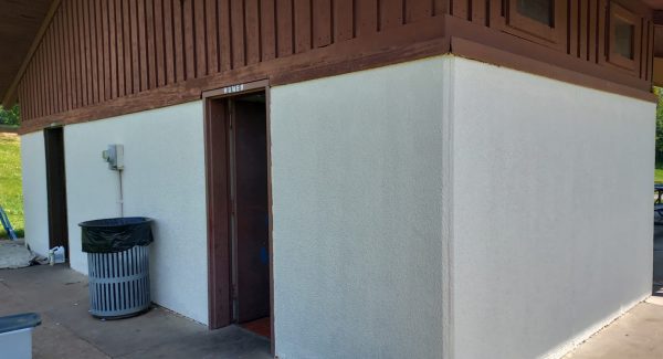 park bathroom exterior after painting