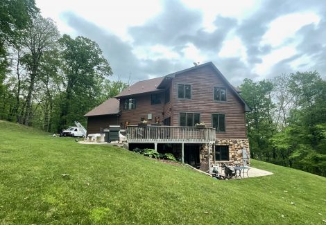 back of residential home exterior after painting