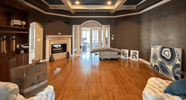 family room after painting